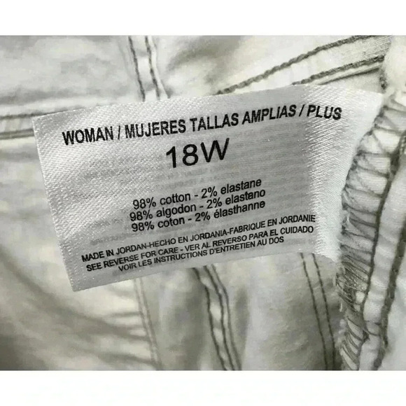 Code Bleu Jeans Women's Sz 18W Wonderland Skinny Ankle Crop Green Camo Denim‎ - Picture 7 of 8